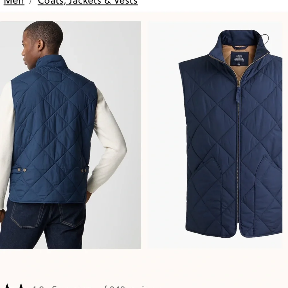 J. Crew Dark Blue Quilted Vest size small.